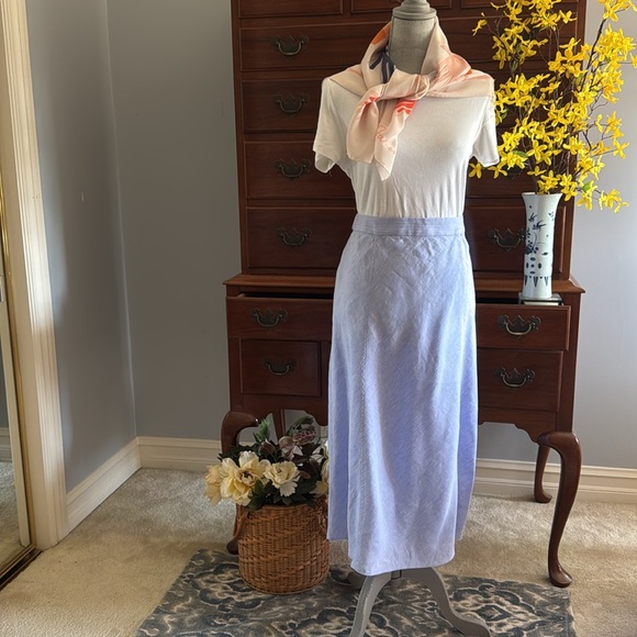 J.Crew Baird McNutt French Blue 100% Linen Skirt Size 12 - Picture 13 of 13